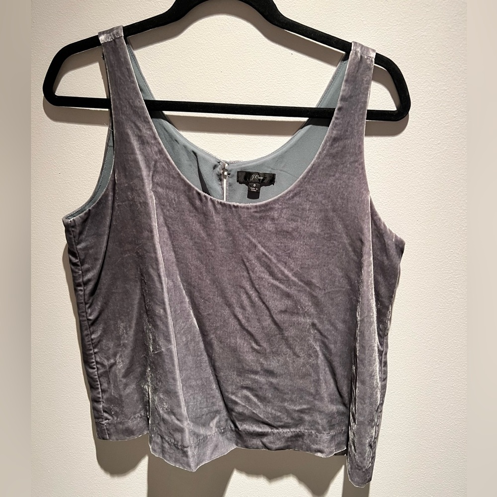 J Crew gray velvet tank size 8